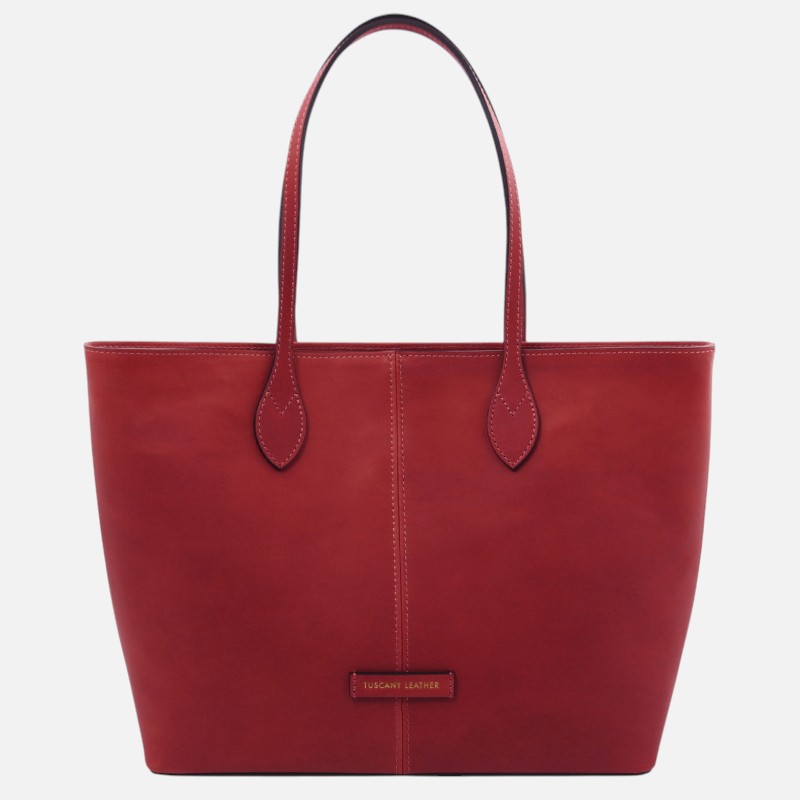 Essenza Leather shoulder bag - Κόκκινο