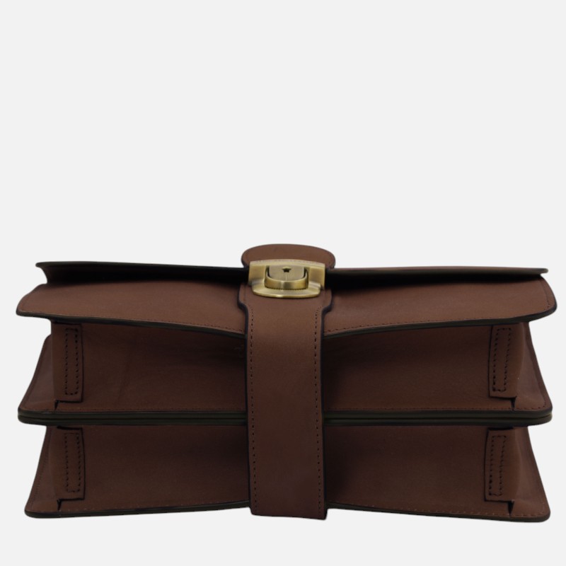 Oliver Leather handy wrist bag - Καφέ σκούρο - Image 6