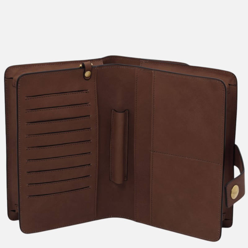 Oliver Leather handy wrist bag - Καφέ σκούρο - Image 5