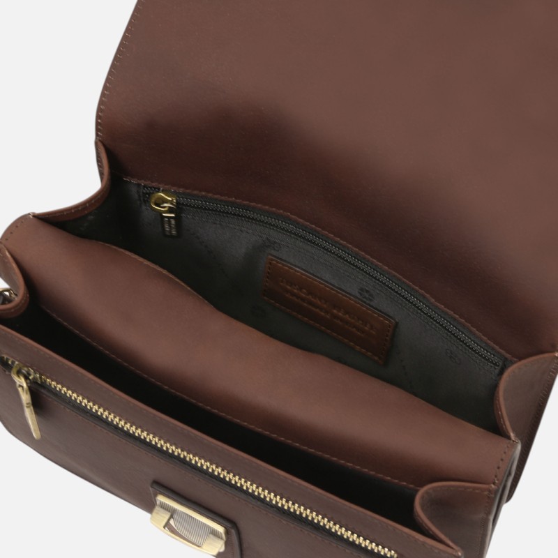 Oliver Leather handy wrist bag - Καφέ σκούρο - Image 4