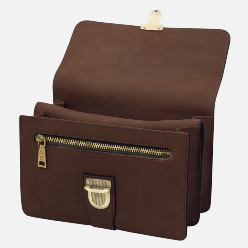 Oliver Leather handy wrist bag - Καφέ σκούρο - Image 3