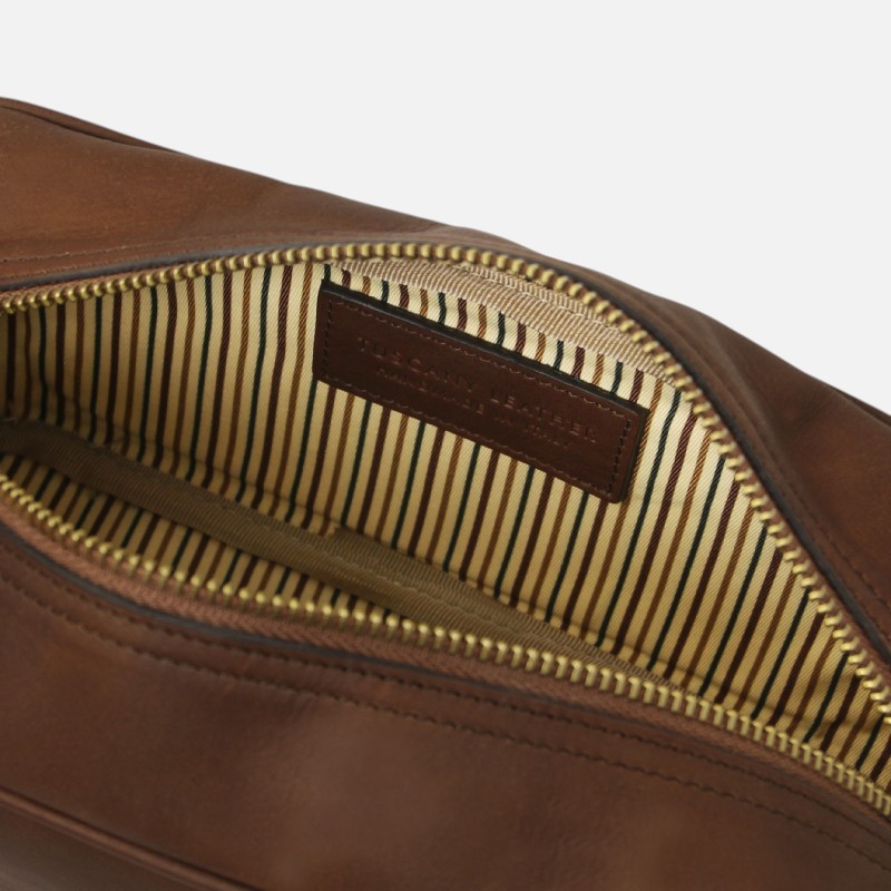 Harvey Leather toiletry bag - Καφέ σκούρο - Image 3