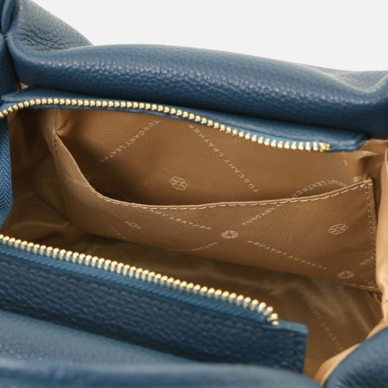 Nora Soft leather handbag - Πετρόλ - Image 4