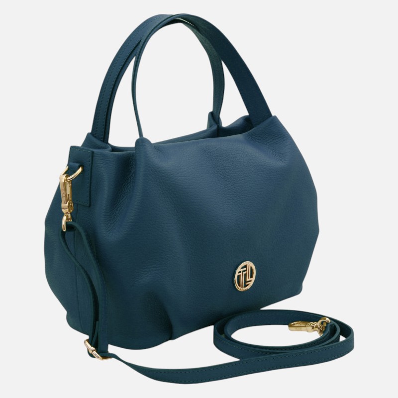 Nora Soft leather handbag - Πετρόλ - Image 2