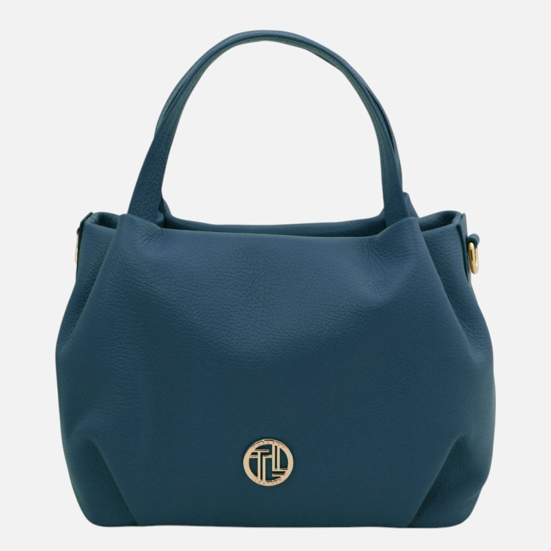 Nora Soft leather handbag - Πετρόλ