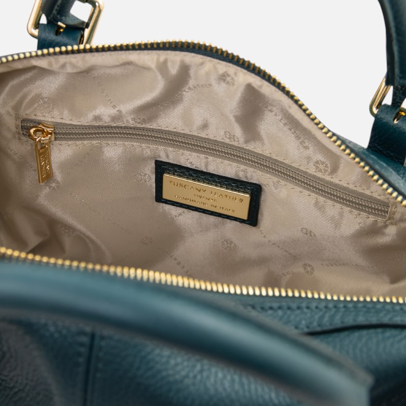 Ribelle Soft leather duffle bag - Πετρόλ - Image 3