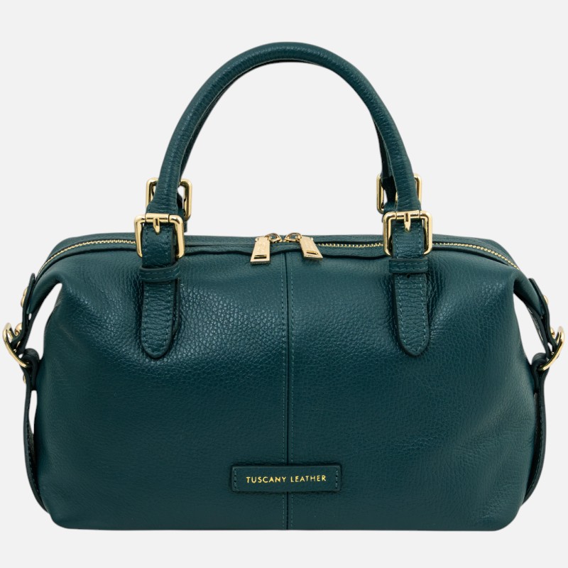 Ribelle Soft leather duffle bag - Πετρόλ