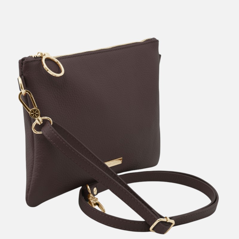 TL Bag Soft leather clutch - Σοκολατί - Image 2