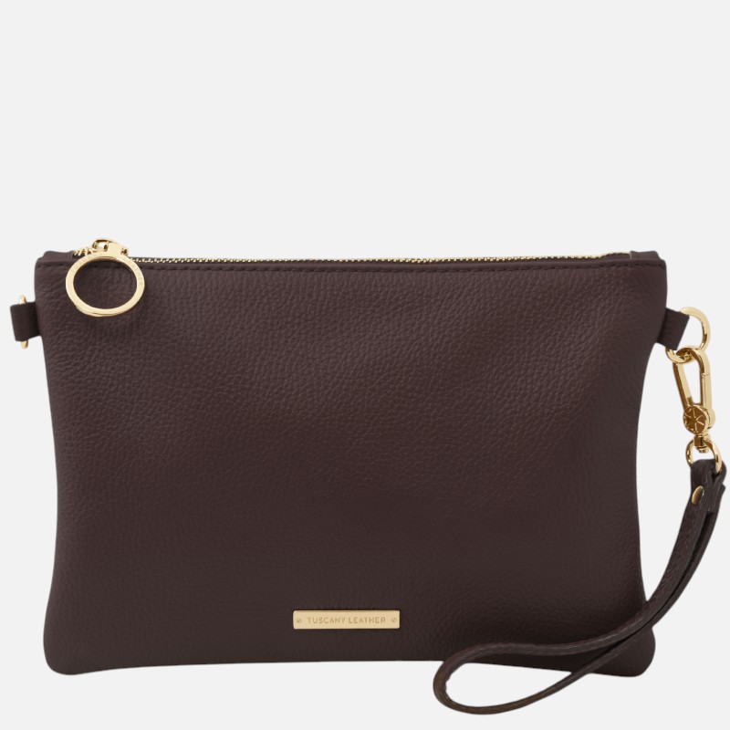 TL Bag Soft leather clutch - Σοκολατί