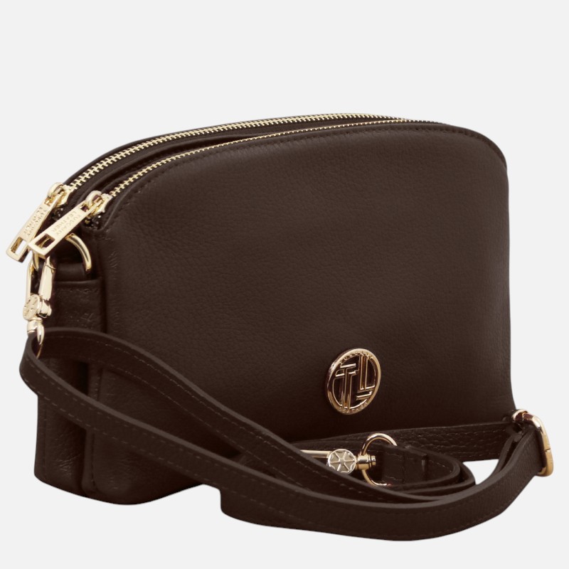 Lily Soft leather shoulder bag - Σοκολατί - Image 2