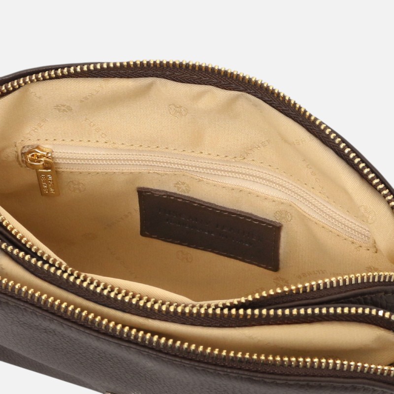 Lily Soft leather shoulder bag - Σοκολατί - Image 3