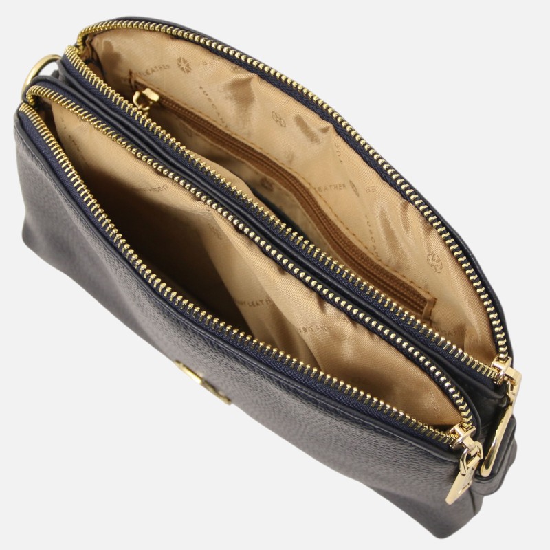 Lily Soft leather shoulder bag - Μπλε σκούρο - Image 4