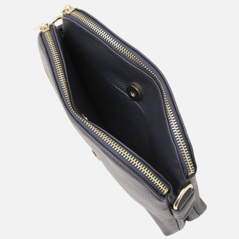 Lily Soft leather shoulder bag - Μπλε σκούρο - Image 3
