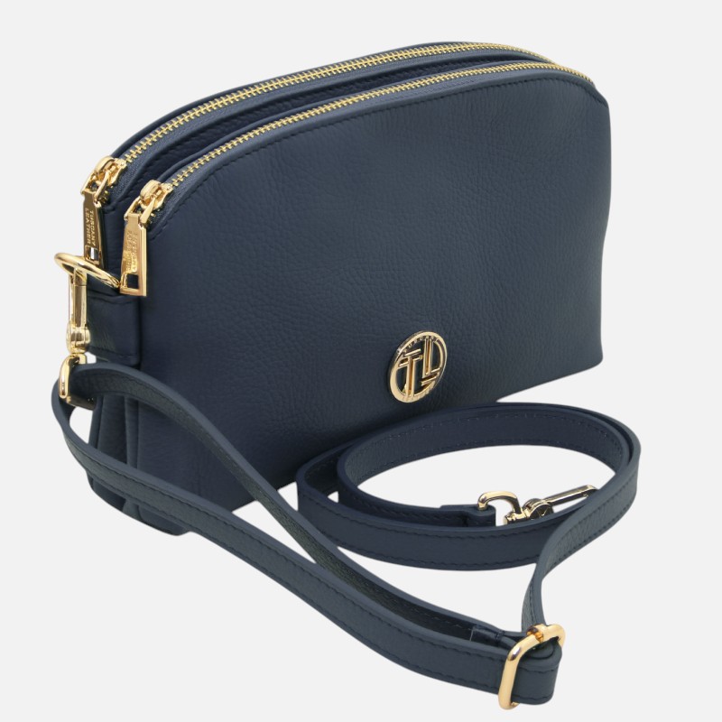 Lily Soft leather shoulder bag - Μπλε σκούρο - Image 2