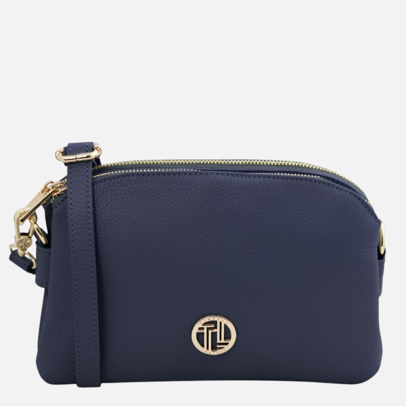 Lily Soft leather shoulder bag - Μπλε σκούρο