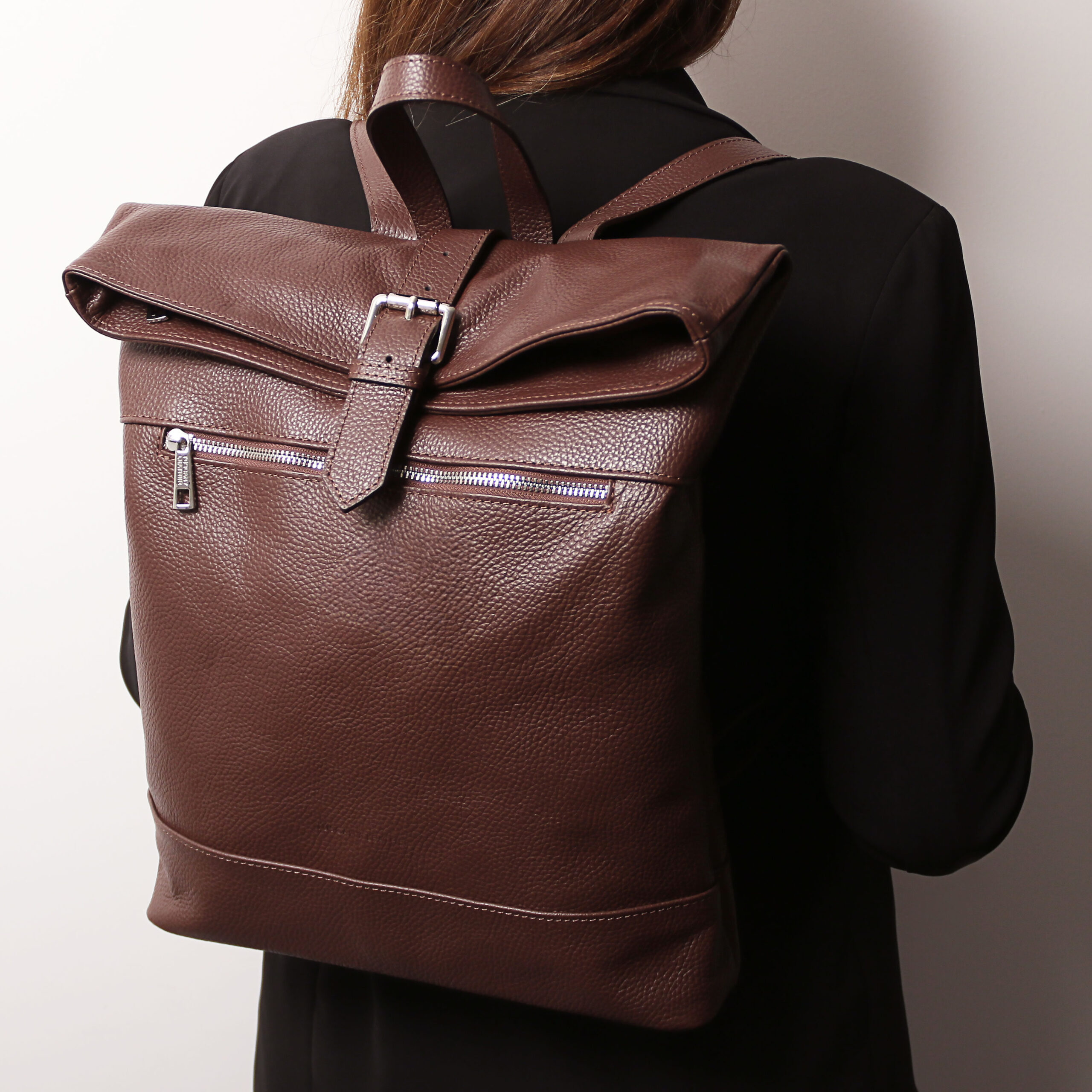 London Soft leather backpack - Σοκολατί - Image 8