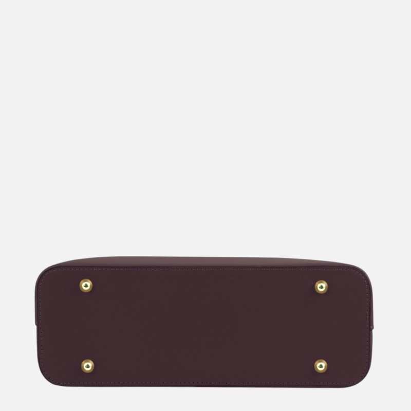 Olimpia Leather tote - Medium size - Σοκολατί - Image 6