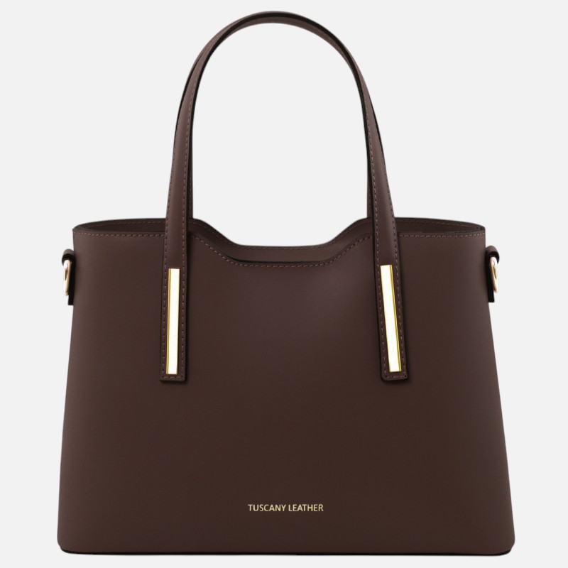 Olimpia Leather tote - Medium size - Σοκολατί
