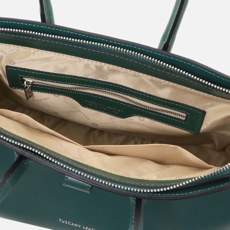 TL Bag Leather handbag - Πετρόλ - Image 3
