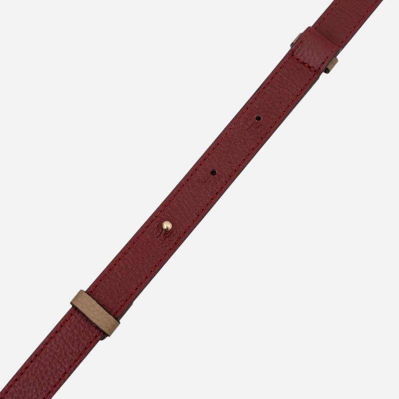 Women's leather belt - Μπορντώ - Image 4