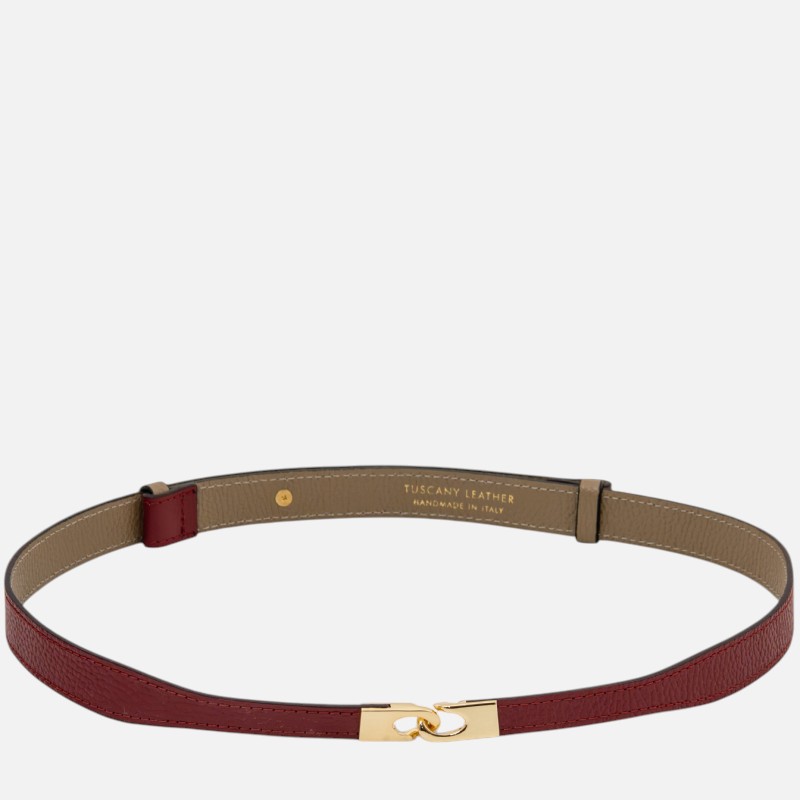 Women's leather belt - Μπορντώ