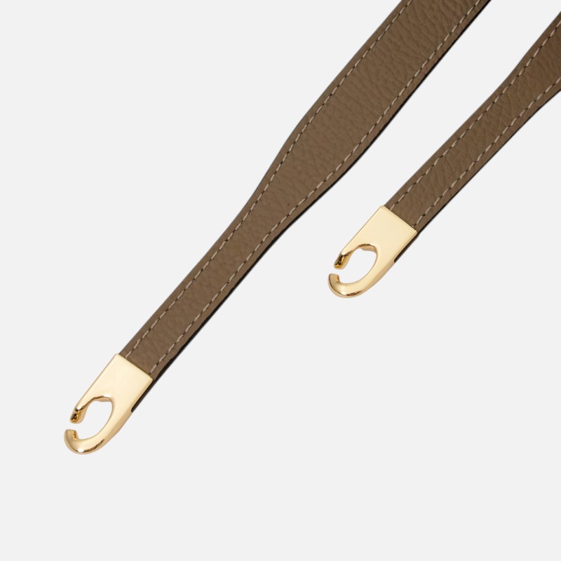 Women's leather belt - Σταχτί σκούρο - Image 2