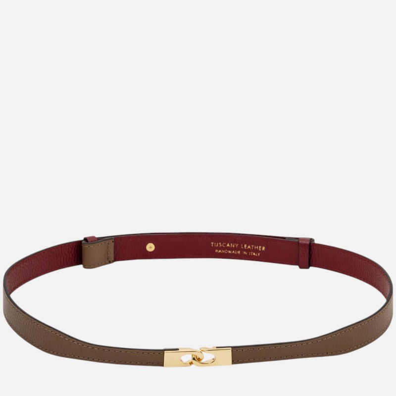 Women's leather belt - Σταχτί σκούρο