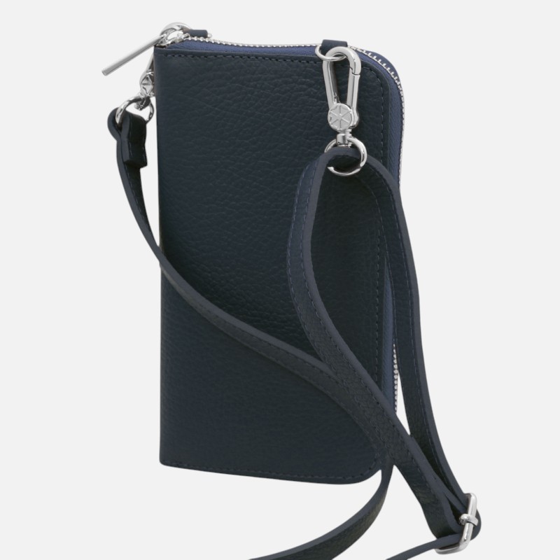 TL Bag Leather wallet/phone holder with strap - Μπλε σκούρο - Image 4