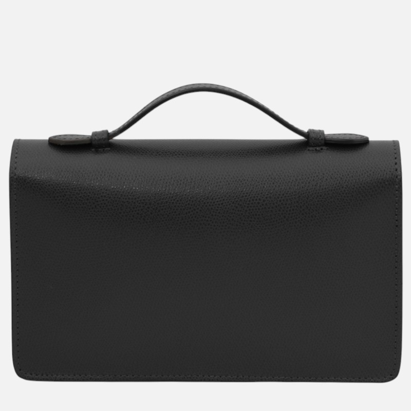 Opera Leather clutch with chain strap - Μαύρο - Image 4