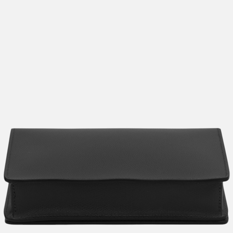 Opera Leather clutch with chain strap - Μαύρο - Image 5
