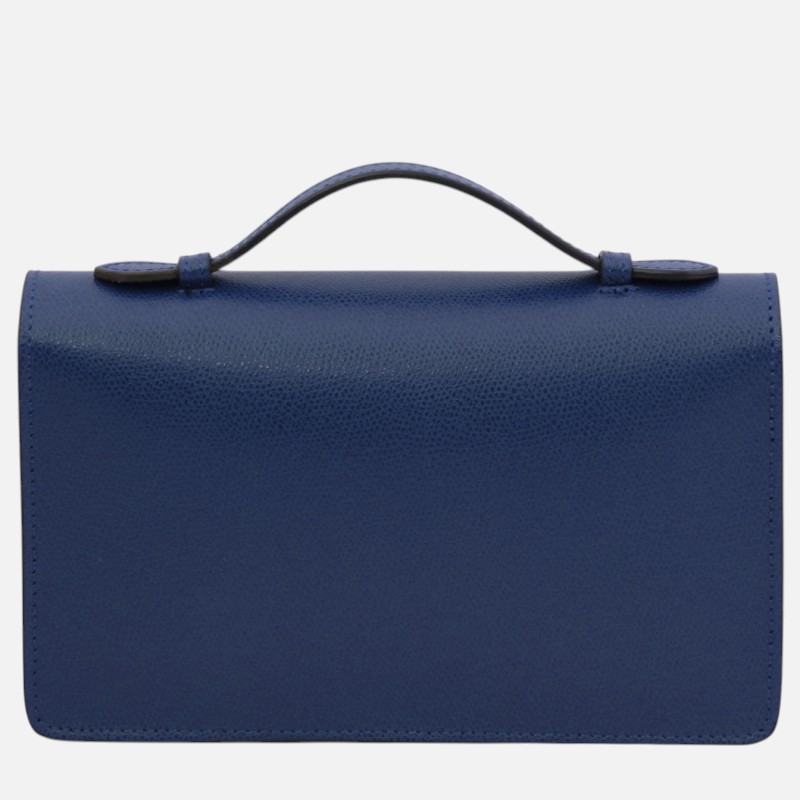 Opera Leather clutch with chain strap - Μπλε σκούρο - Image 5
