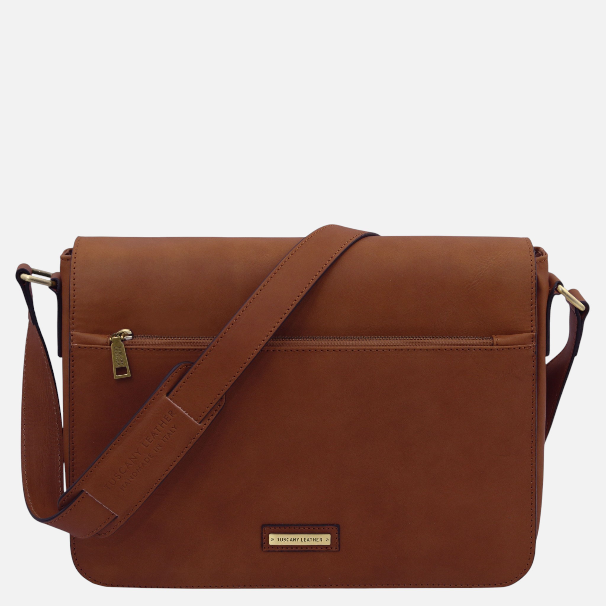 Messenger Leather messenger bag - Καφέ