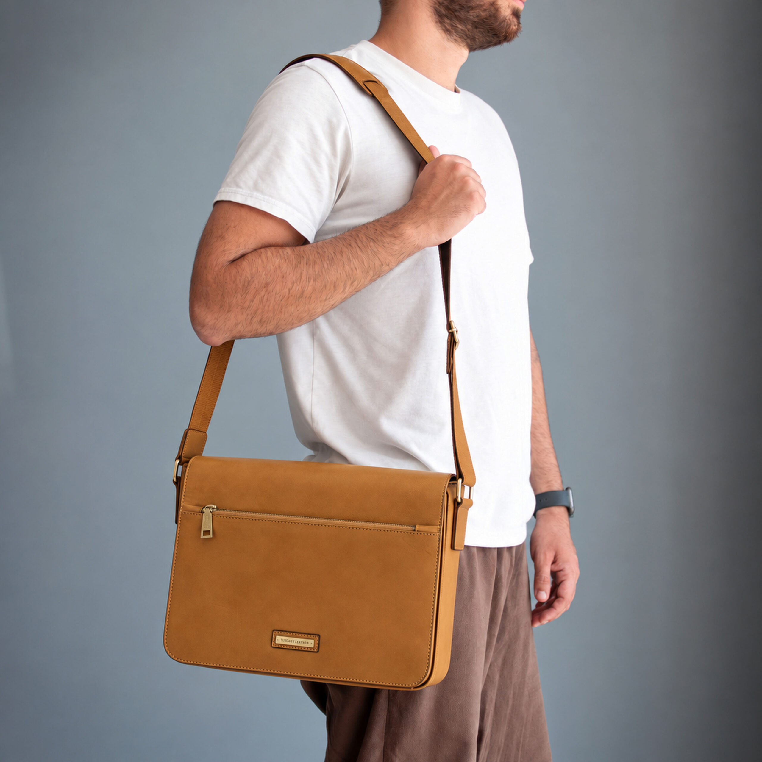Messenger Leather messenger bag - Μαύρο - Image 6