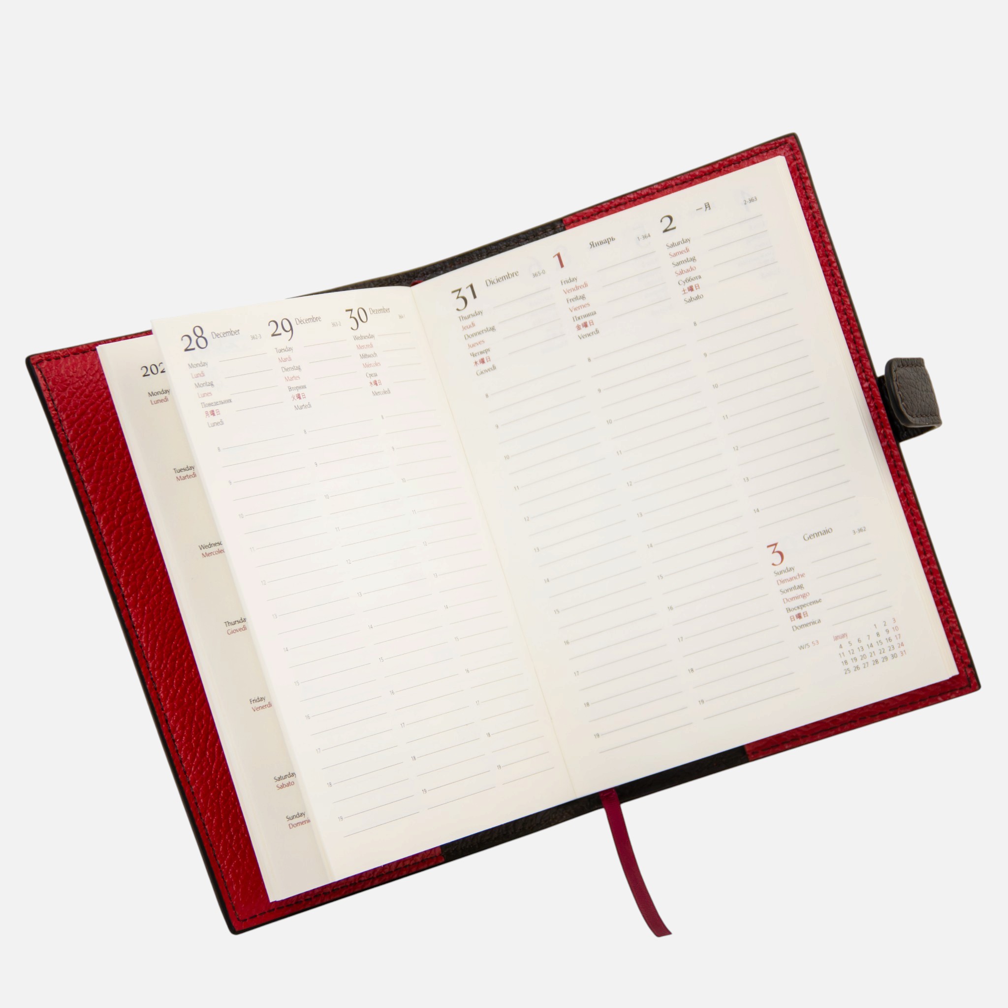 Leather planner - Κόκκινο Lipstick - Image 3