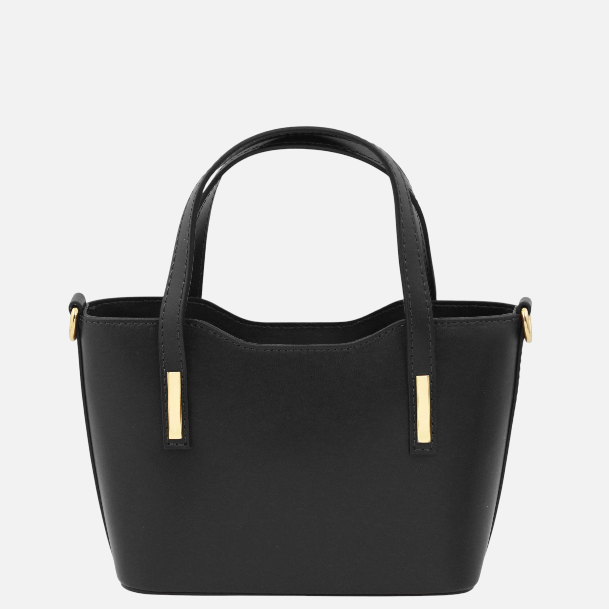 Olimpia Leather tote - Small size - Μαύρο - Image 5