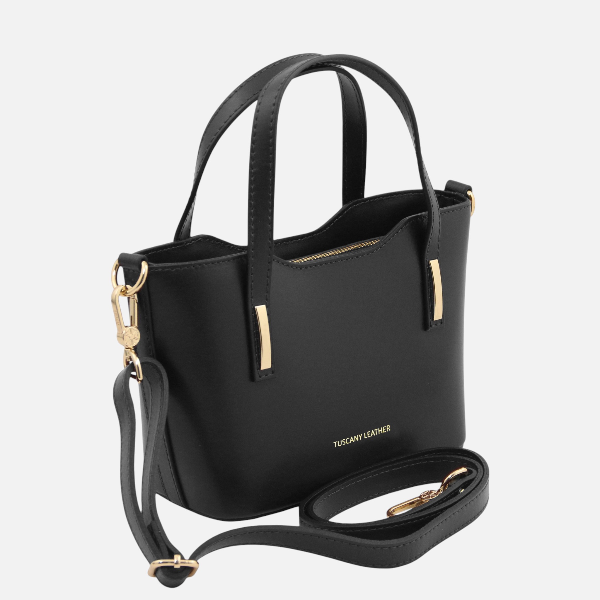 Olimpia Leather tote - Small size - Μαύρο - Image 2
