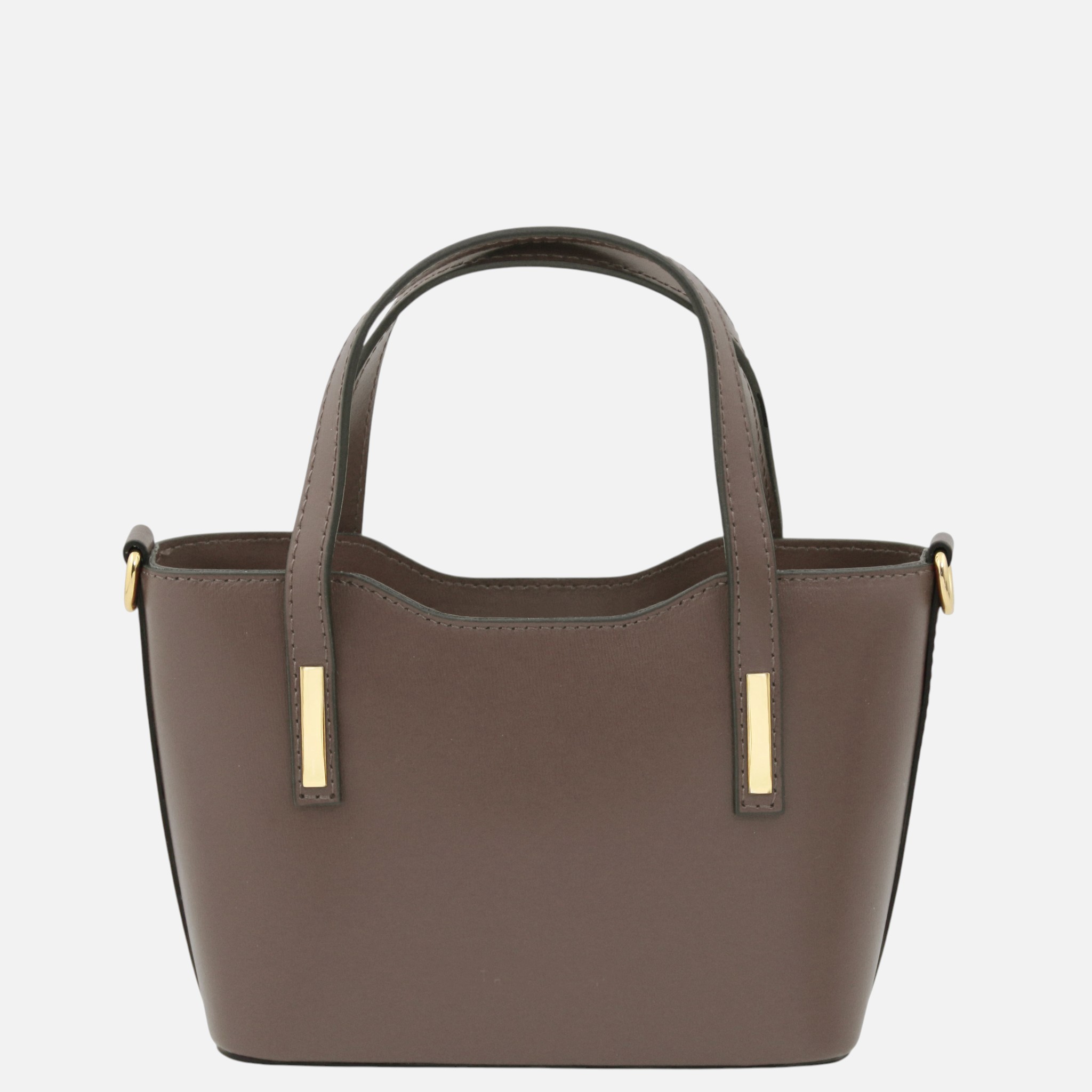 Olimpia Leather tote - Small size - Σταχτί σκούρο - Image 5