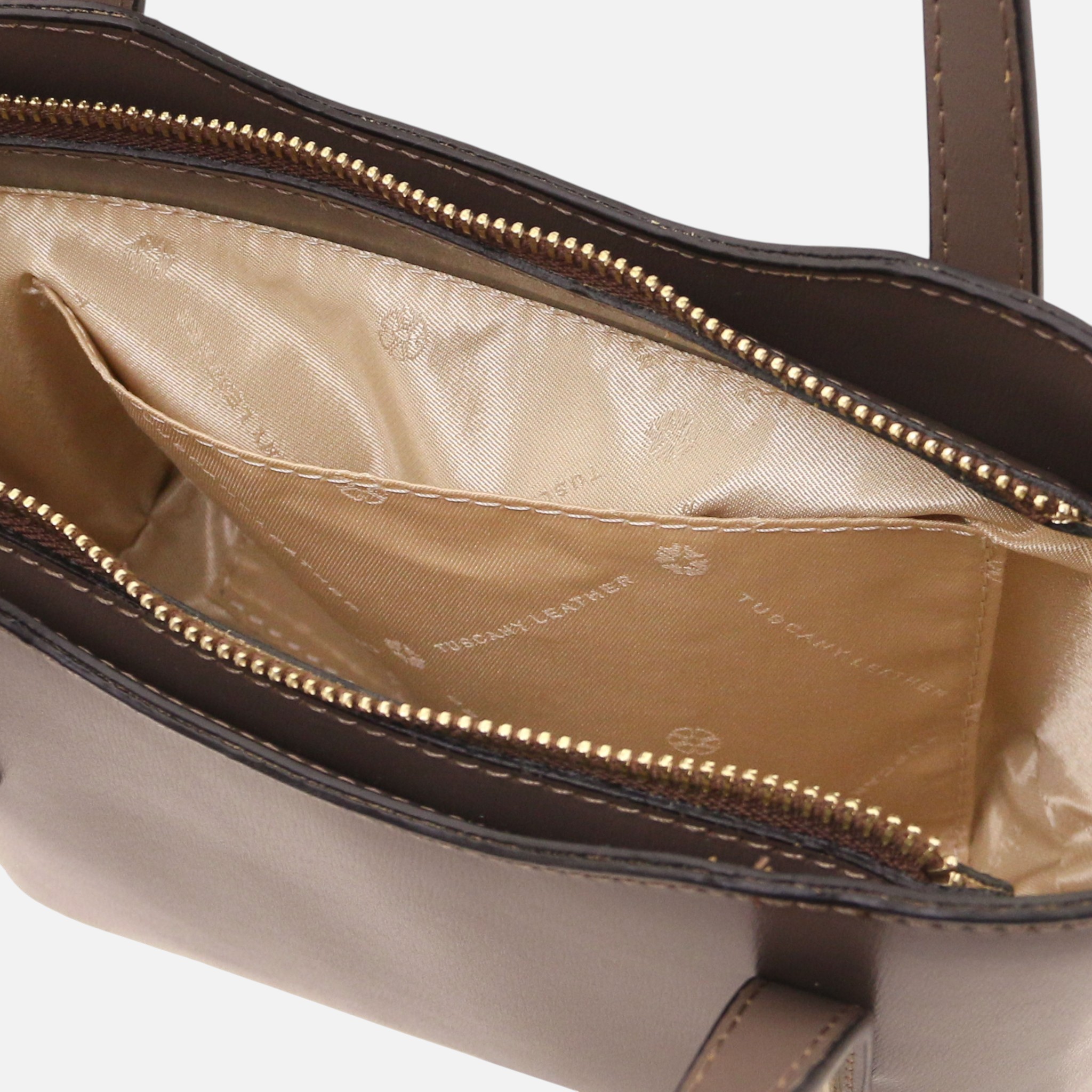 Olimpia Leather tote - Small size - Σταχτί σκούρο - Image 4