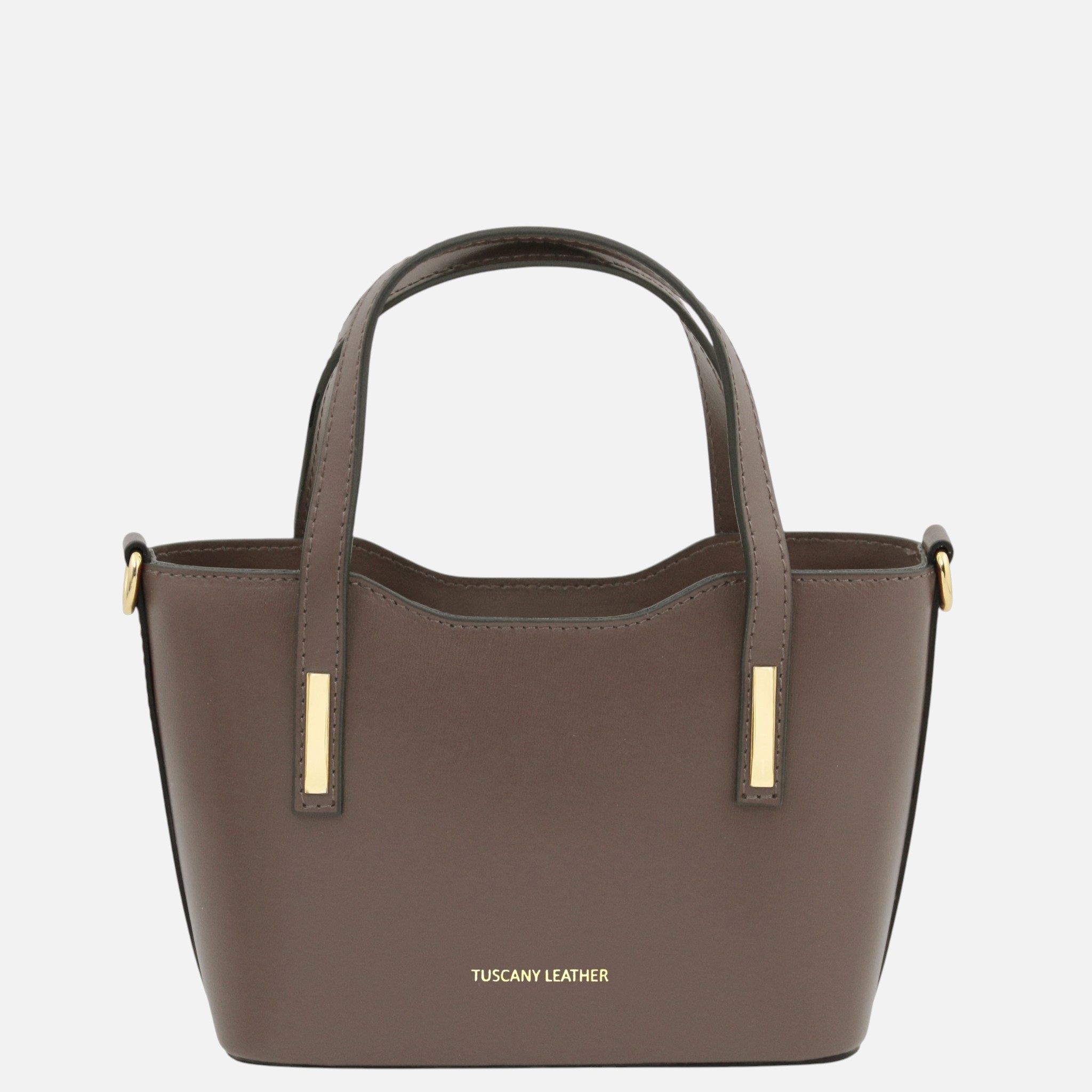 Olimpia Leather tote - Small size - Σταχτί σκούρο