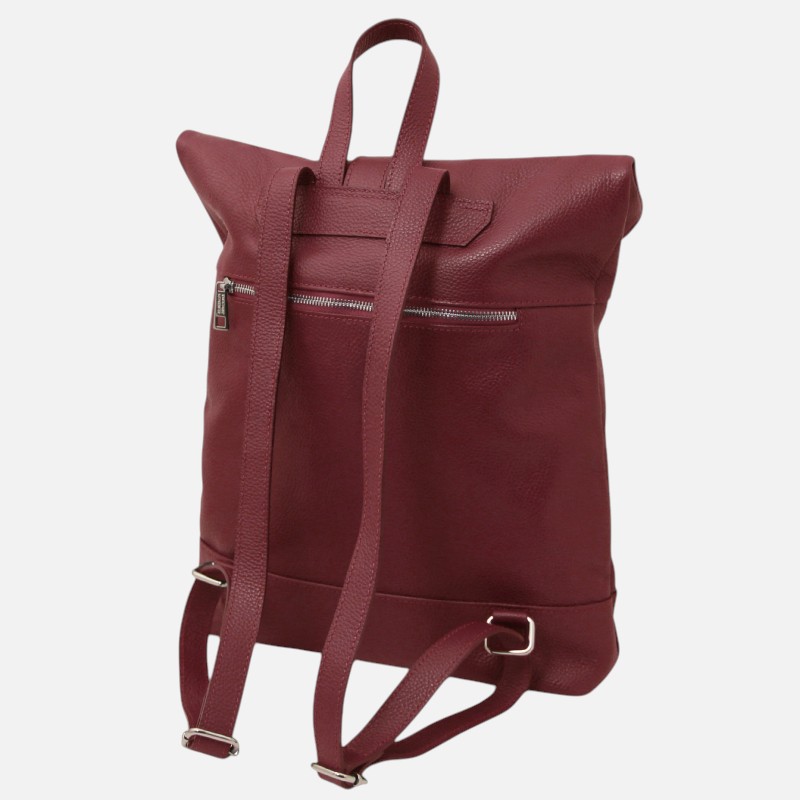 London Soft leather backpack - Μπορντώ - Image 6