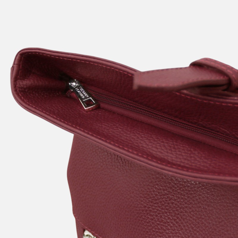 London Soft leather backpack - Μπορντώ - Image 3