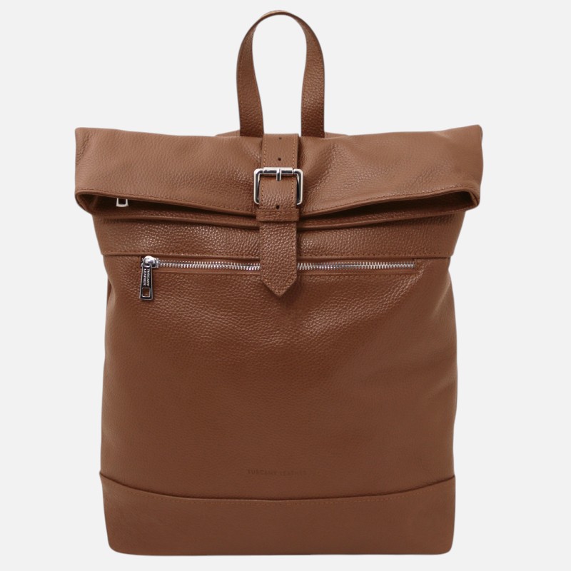 London Soft leather backpack - Κονιάκ