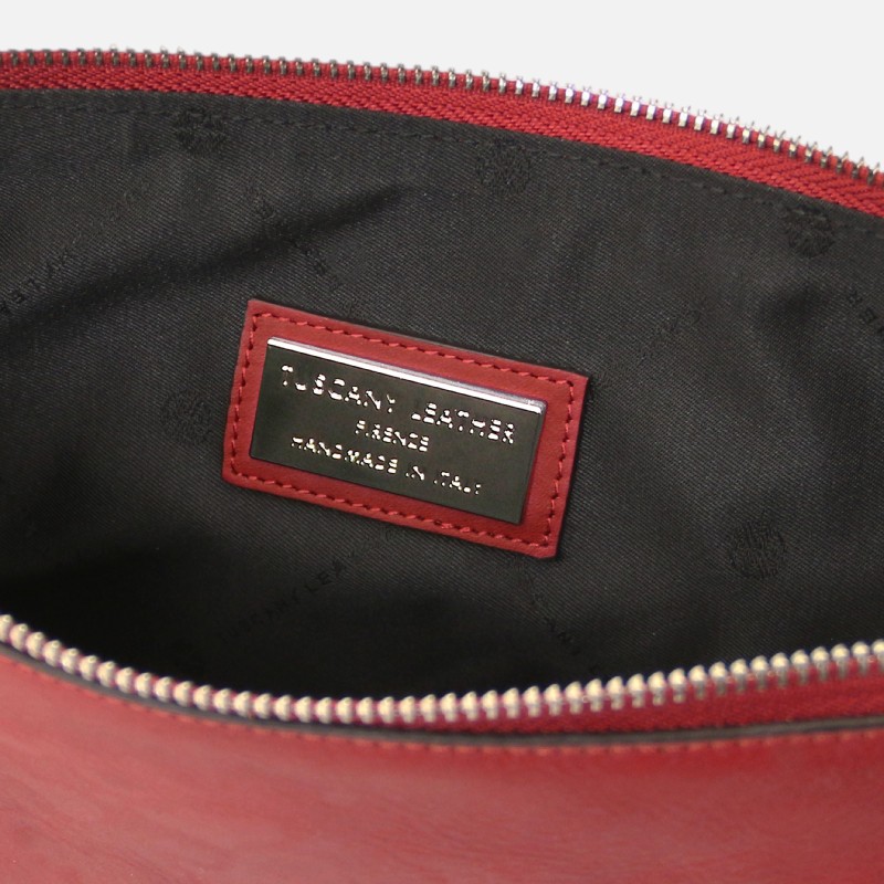 Will Leather clutch bag with handle - Κόκκινο - Image 3