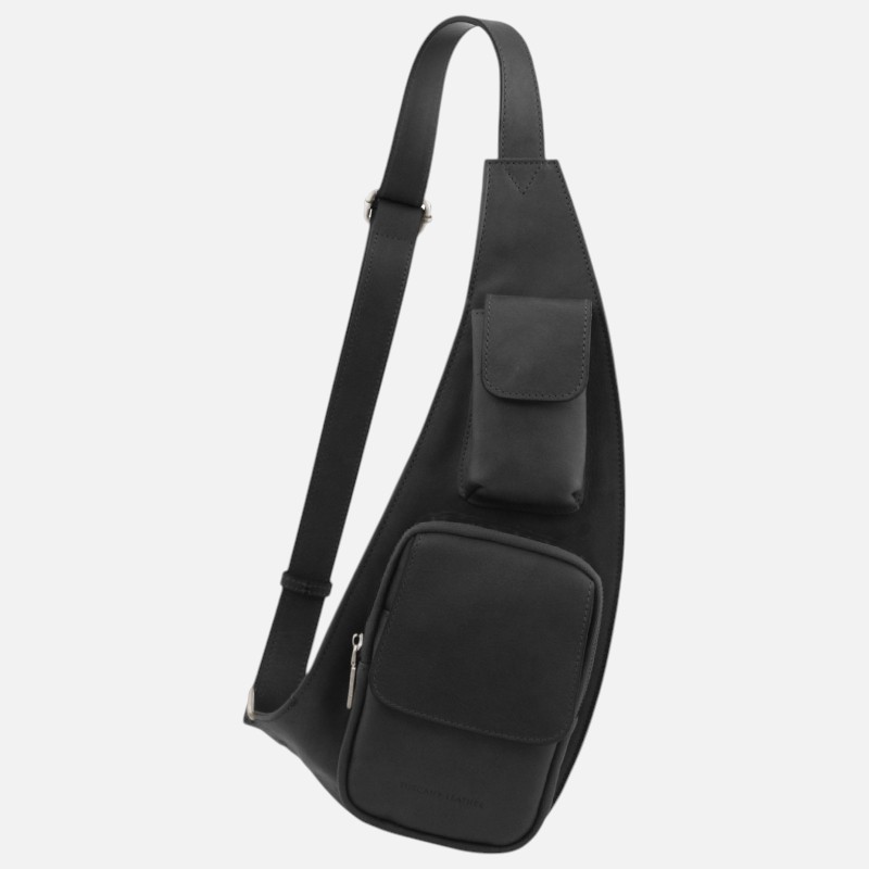 Leather crossover bag - Μαύρο