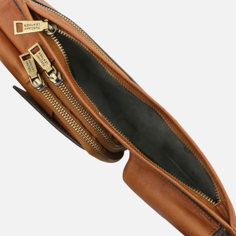 Leather crossover bag - Μαύρο - Image 5