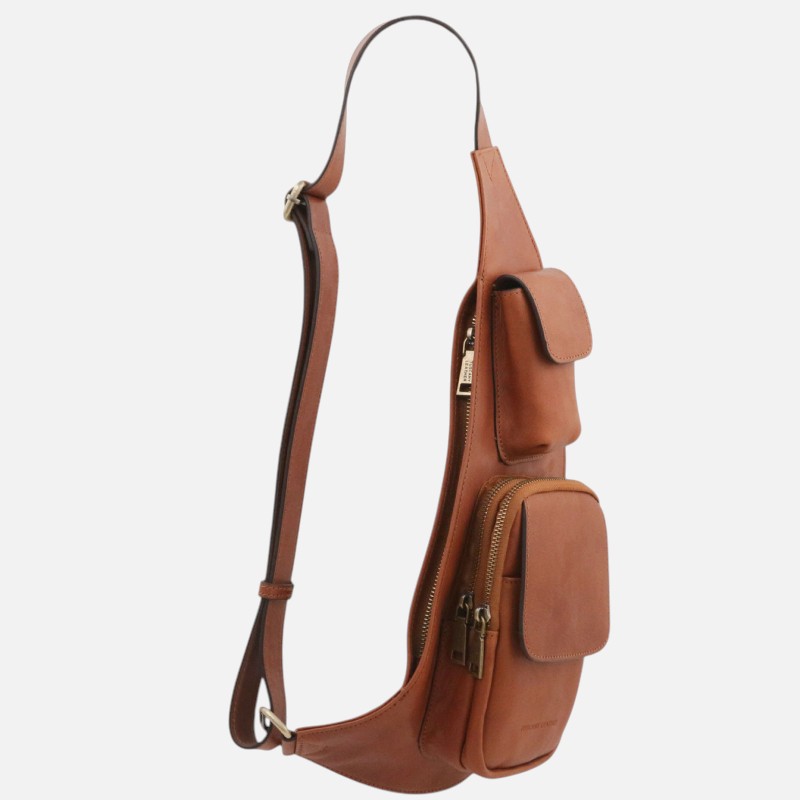 Leather crossover bag - Μαύρο - Image 2