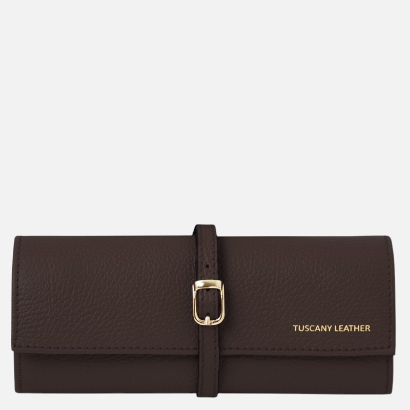 Soft leather jewellery case - Σοκολατί